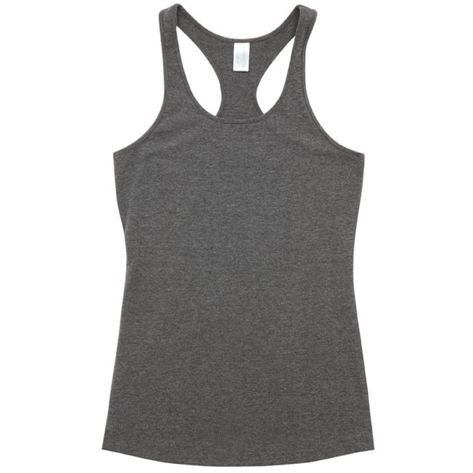 T-back singlet ladies | 100% cotton | charcoal marl T-back singlet ladies | 100% cotton | charcoal marl