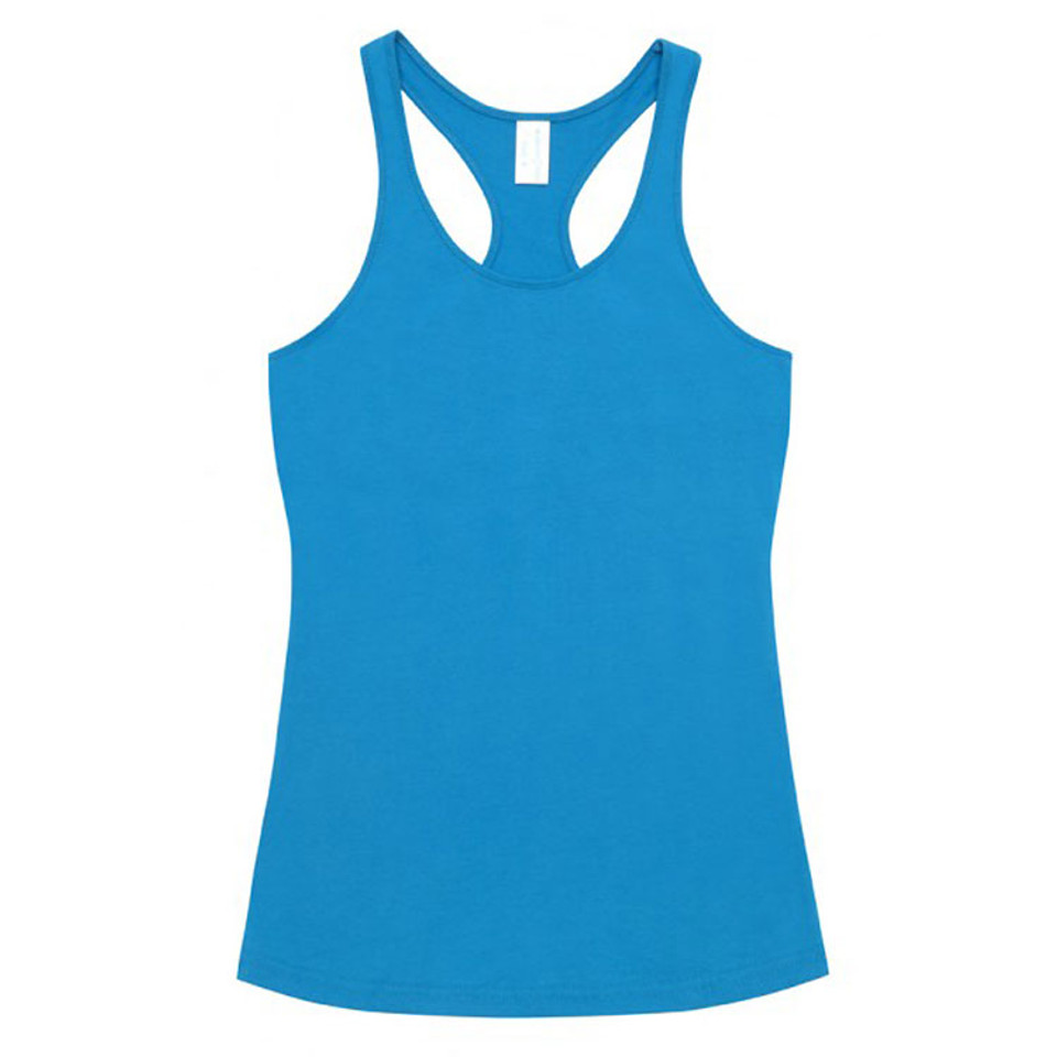 womens plain gym T-back singlet | azure womens plain gym T-back singlet | azure