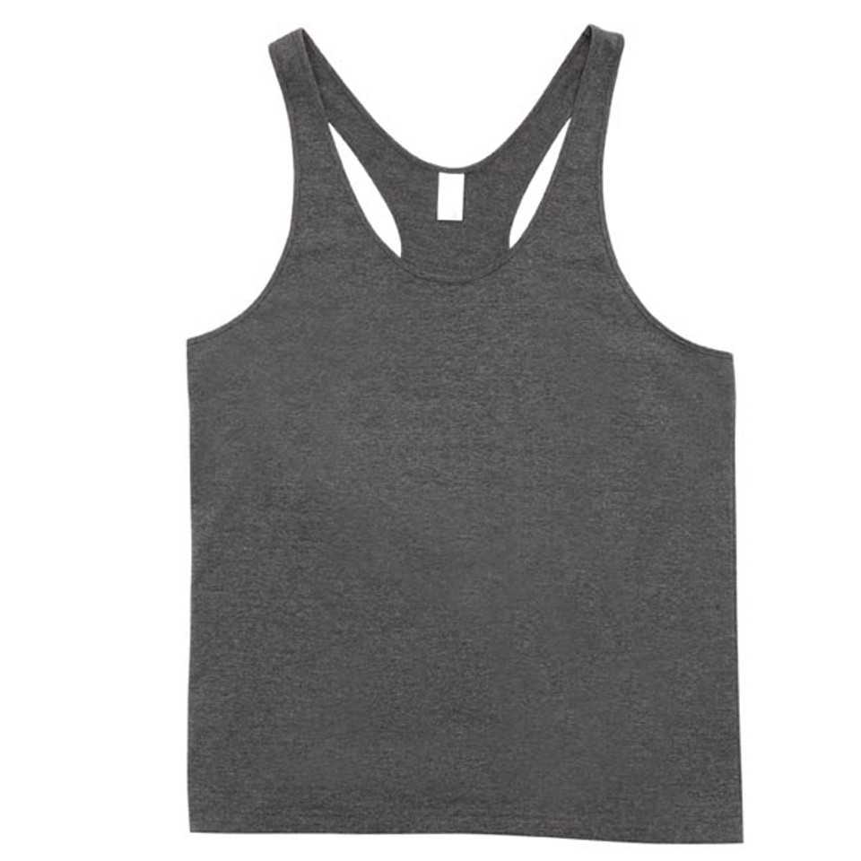 T-back singlet mens | 100% cotton | charcoal marl T-back singlet mens | 100% cotton | charcoal marl