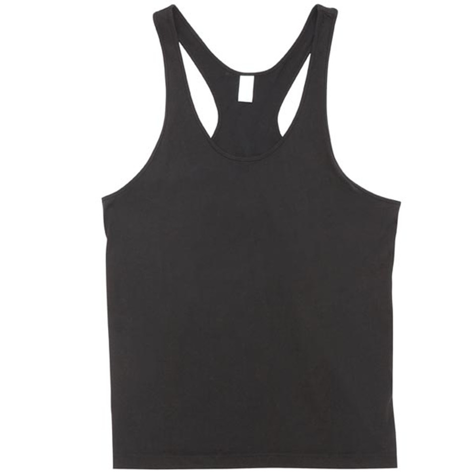 blank T-back singlet mens | 100% cotton | black blank T-back singlet mens | 100% cotton | black