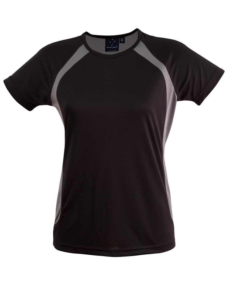 COURAGE | ladies cooldry tshirt | black/ash