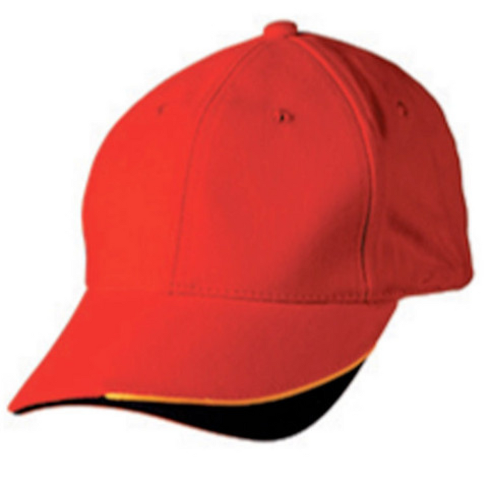 HORIZON Tri-Colour Baseball Cap Red Gold Navy WS-CH68 Blank Clothing