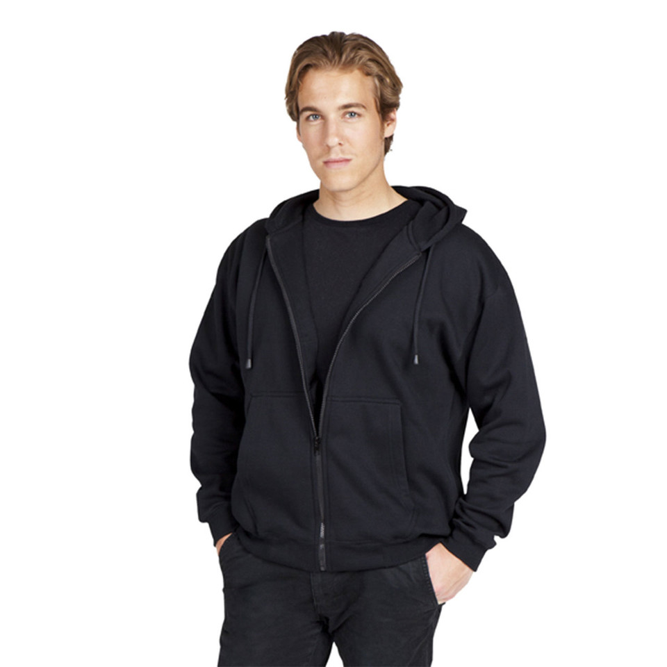 MITCH Men's Fleecy Zipper Hoodie, a warm full-zip hooded sweatshirt with a soft fleece lining and two front pockets, ideal for casual layering or corporate wear.