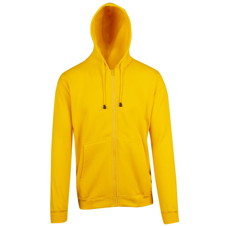 Bulk Buy Plain Zip Fleecy Hoodies Online | Gold Yellow