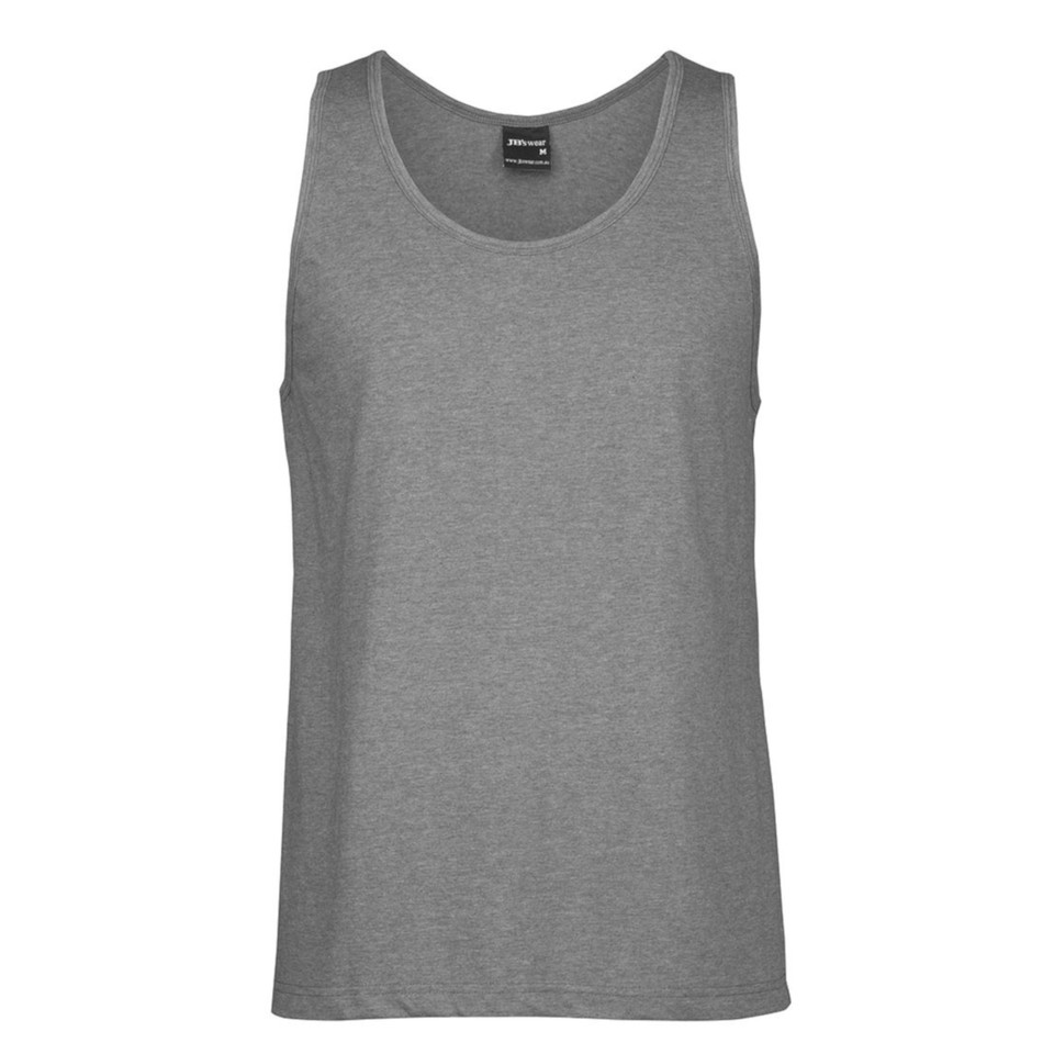 Grey marle cotton tank top singlet with scoop neckline and smooth finish ideal for decoration