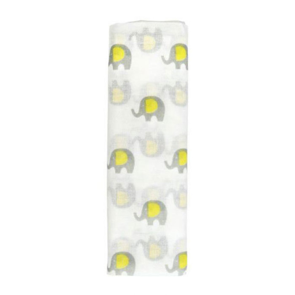 buy yellow elephants baby muslin wrap | unisex baby gift buy yellow elephants baby muslin wrap | unisex baby gift