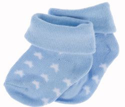 HAPPY | baby socks | Blue  Star with Cuff