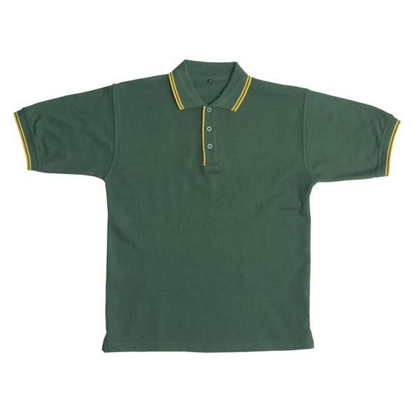 contrast pique polo | kids | bottle+gold