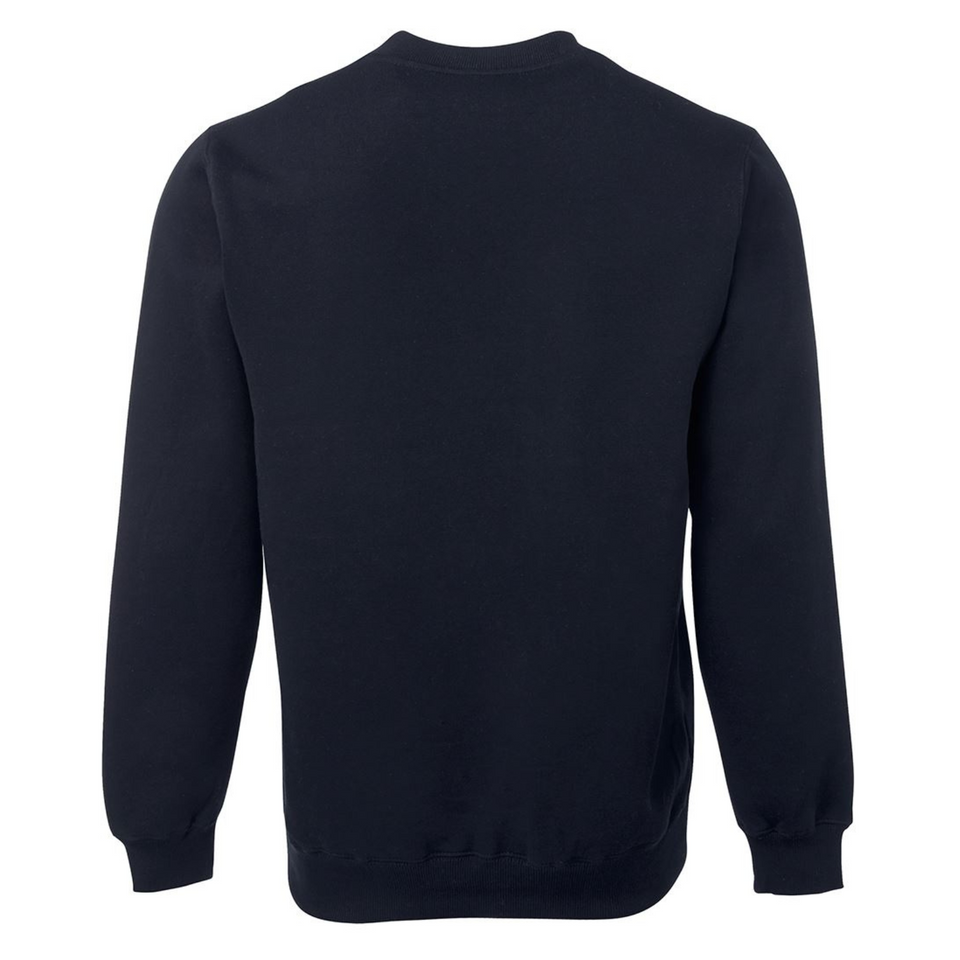 Navy Mulligan V-Neck Fleecy Jumper, a comfortable unisex pullover with a warm fleece interior and V-neckline, ideal for corporate or casual winter wear.