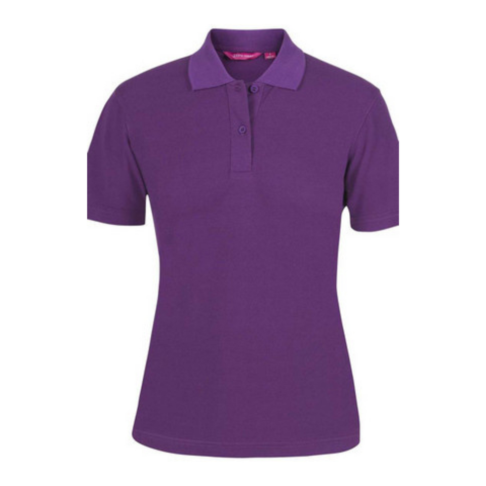 Mulberry Plain MATHILDA women's short-sleeve polo shirt in durable poly-cotton pique knit, featuring easy-care and comfortable fabric, ideal for uniforms and custom embroidery.