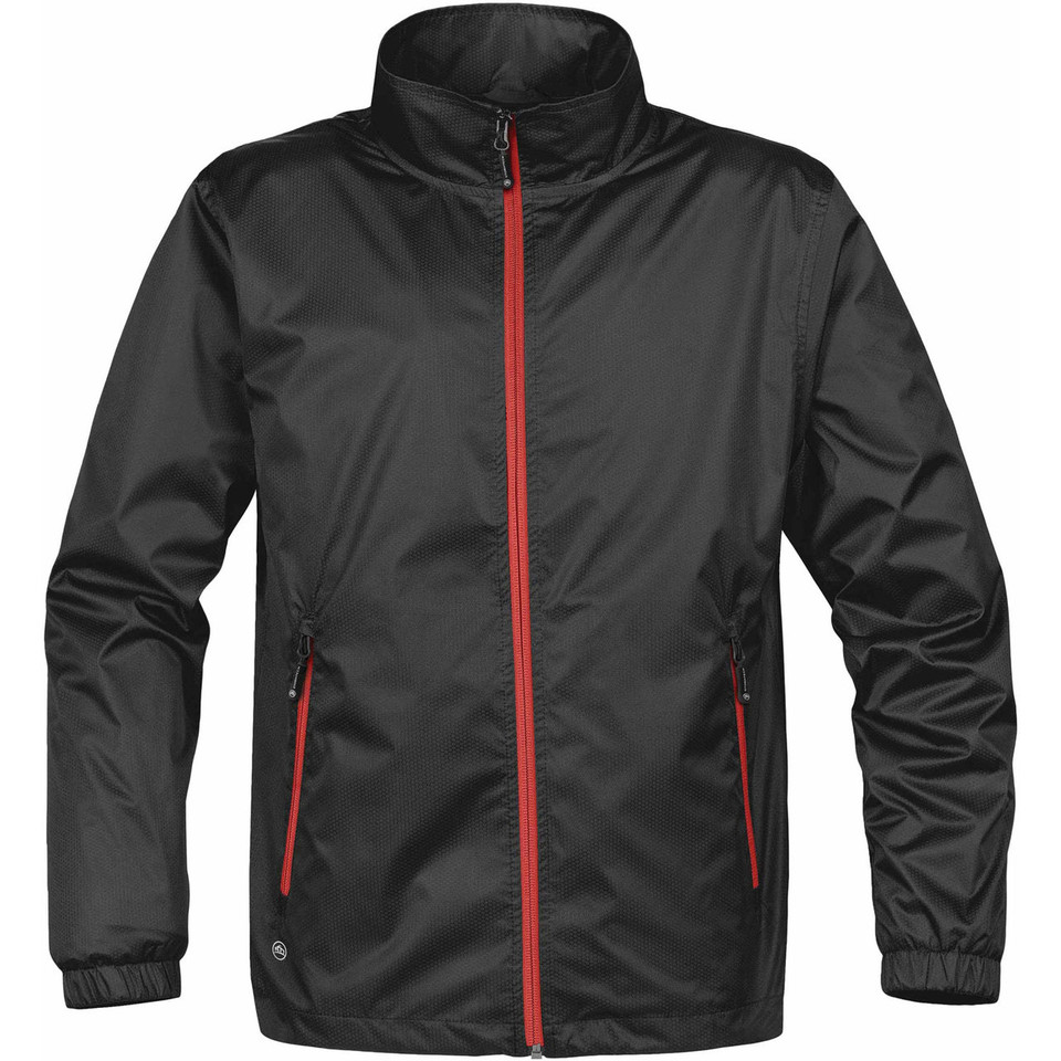 stormtech | lightweight outer shell jacket | black+red