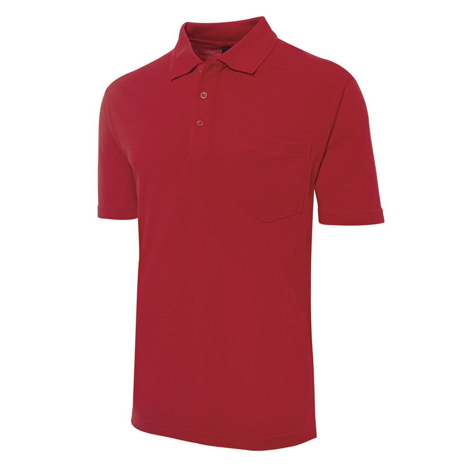 wholesale mens polo with pocket | red