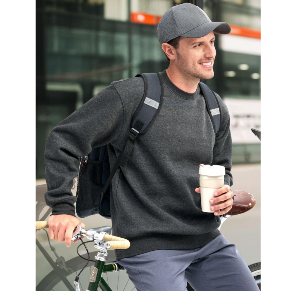 EAGLE Plus Size Sloppy Joe, a comfortable cotton-rich men's crew neck sweatshirt in a generous fit, featuring ribbed cuffs and hem for everyday casual wear.