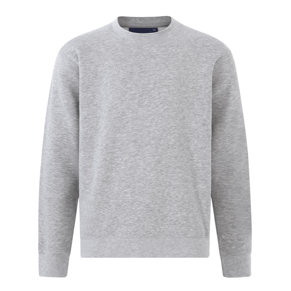 Grey EAGLE Plus Size Sloppy Joe, a comfortable cotton-rich men's crew neck sweatshirt in a generous fit, featuring ribbed cuffs and hem for everyday casual wear.