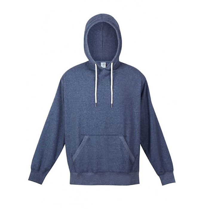 Navy Pepper Ladies Lightweight Heather Hoodie, a soft, breathable pullover ideal for layering, gym wear, or mild weather.