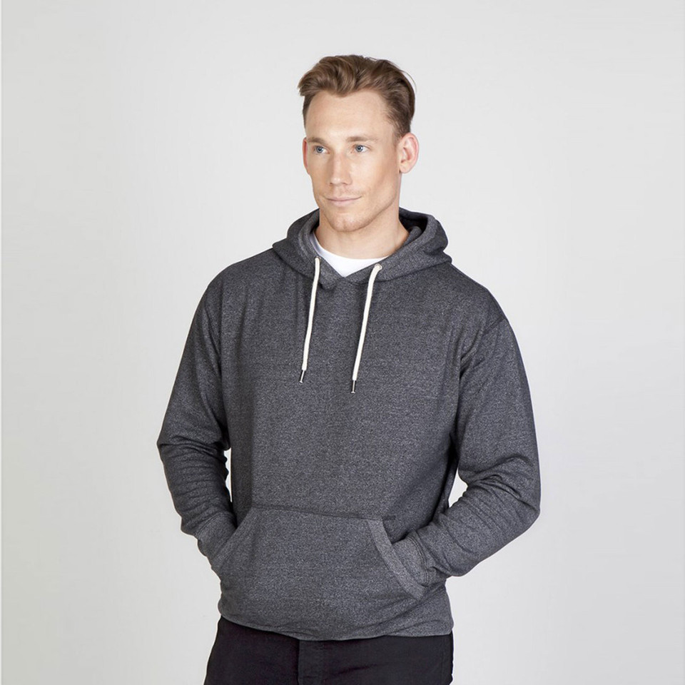 PEPPER Adult Lightweight Heather Hoodie, a soft, breathable pullover sweatshirt with a hood and kangaroo pocket, ideal for layering or casual wear.