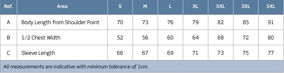 Spider softshell jacket sizing chart
