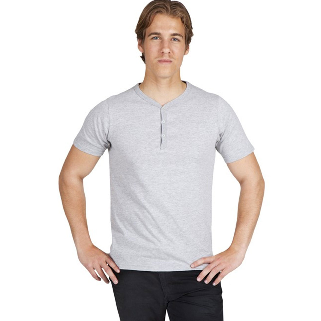 Plain Men Henley Button-Neck T-Shirts | Shop Clothing