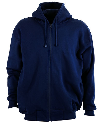 Plus Size Plain Zip Hoodie, Dark Blue