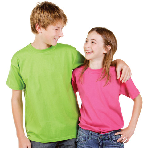 Girls Sofspun Tee T-Shirt Kids Plain T Short Half Sleeve Tee Shirt Crew Neck TOP