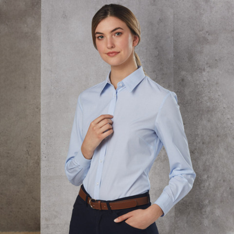 BENCHMARK Women's Fine Stripe Long Sleeve Shirt M8212