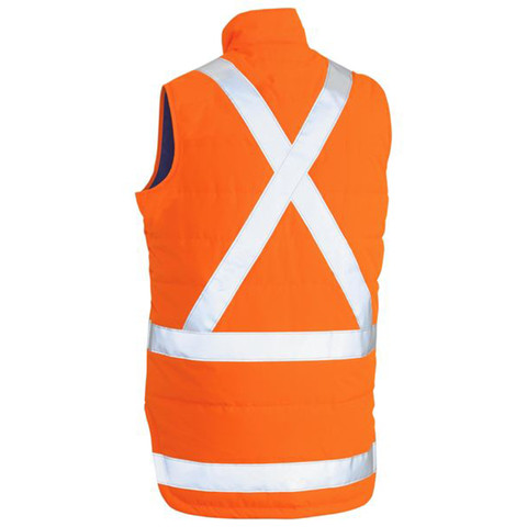 Bisley Taped Hi Vis Puffer Vest With X Back | Shop Work Safety Wear Online