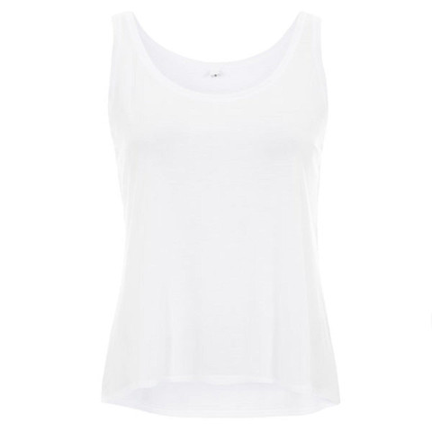blank womens curved hem vest | organic cotton fair trade | plain ladies ...