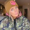 Sunday & Soul PEACE Caramel & Neon Pink Beanie