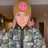 Sunday & Soul PEACE Caramel & Neon Pink Beanie