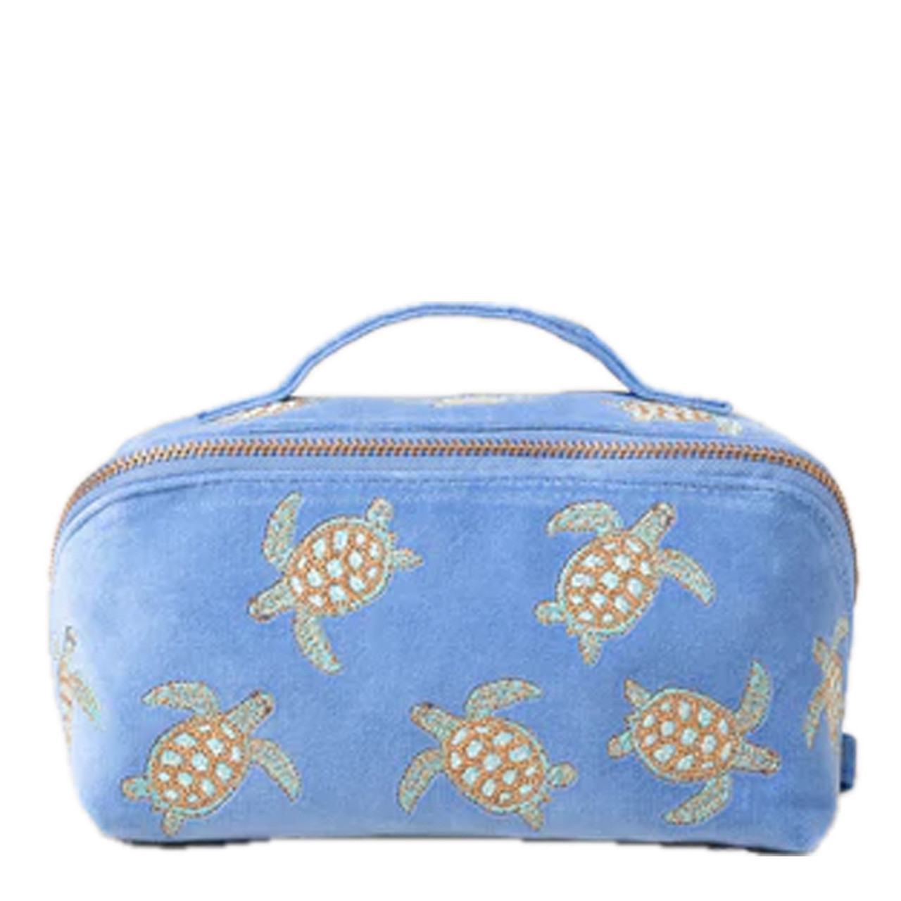 ＊Elizabeth Scarlett＊タートル コスメティック バッグ/ ポーチ Elizabeth Scarlett Turtle Conservation Open Flat Makeup Bag