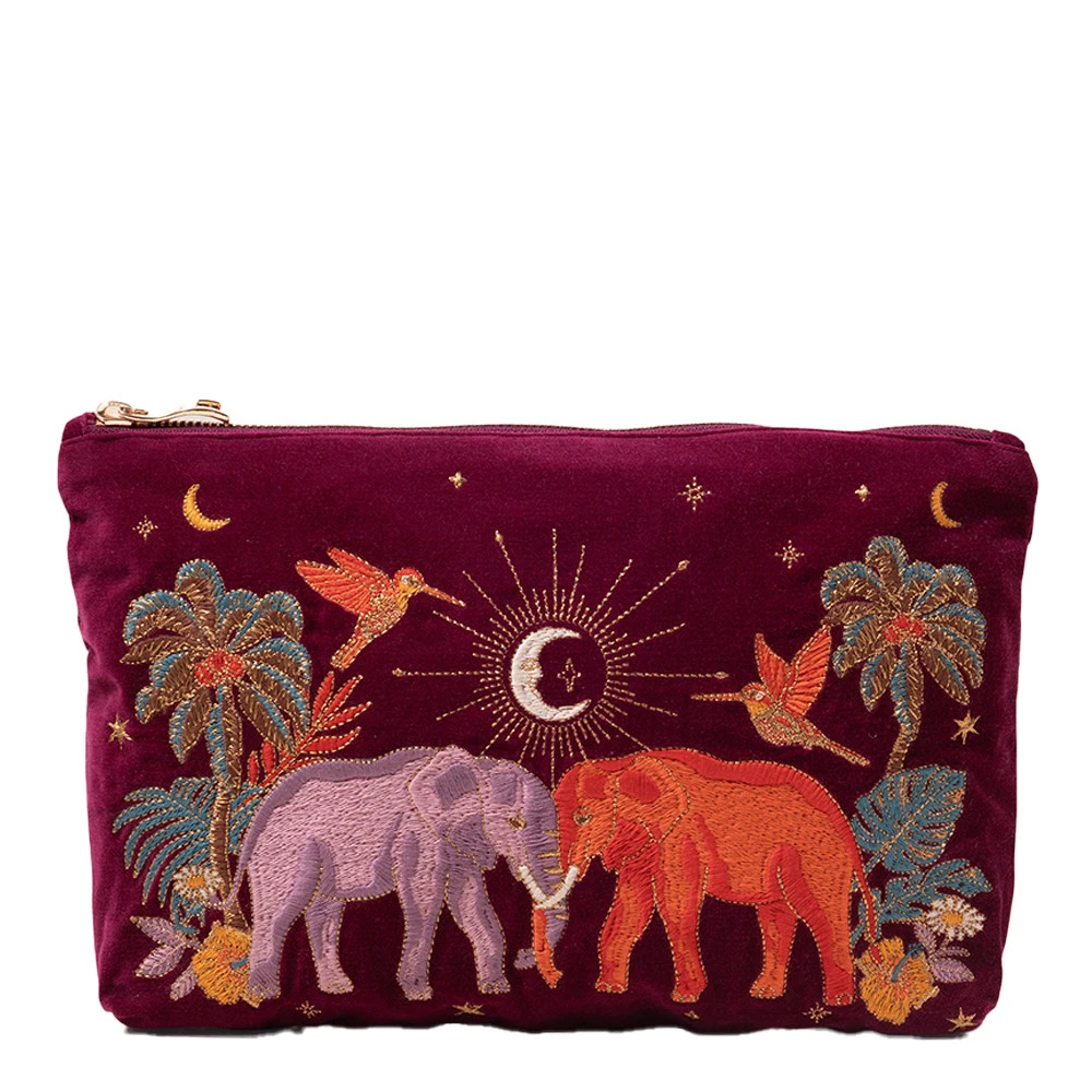 Elizabeth Scarlett Enchanted Elephant Ruby Velvet Everyday Pouch 