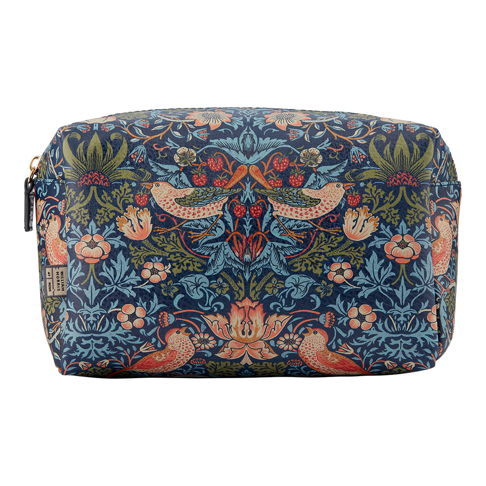 William Morris At Home Strawberry Thief Large Wash Bag Blue | Bath