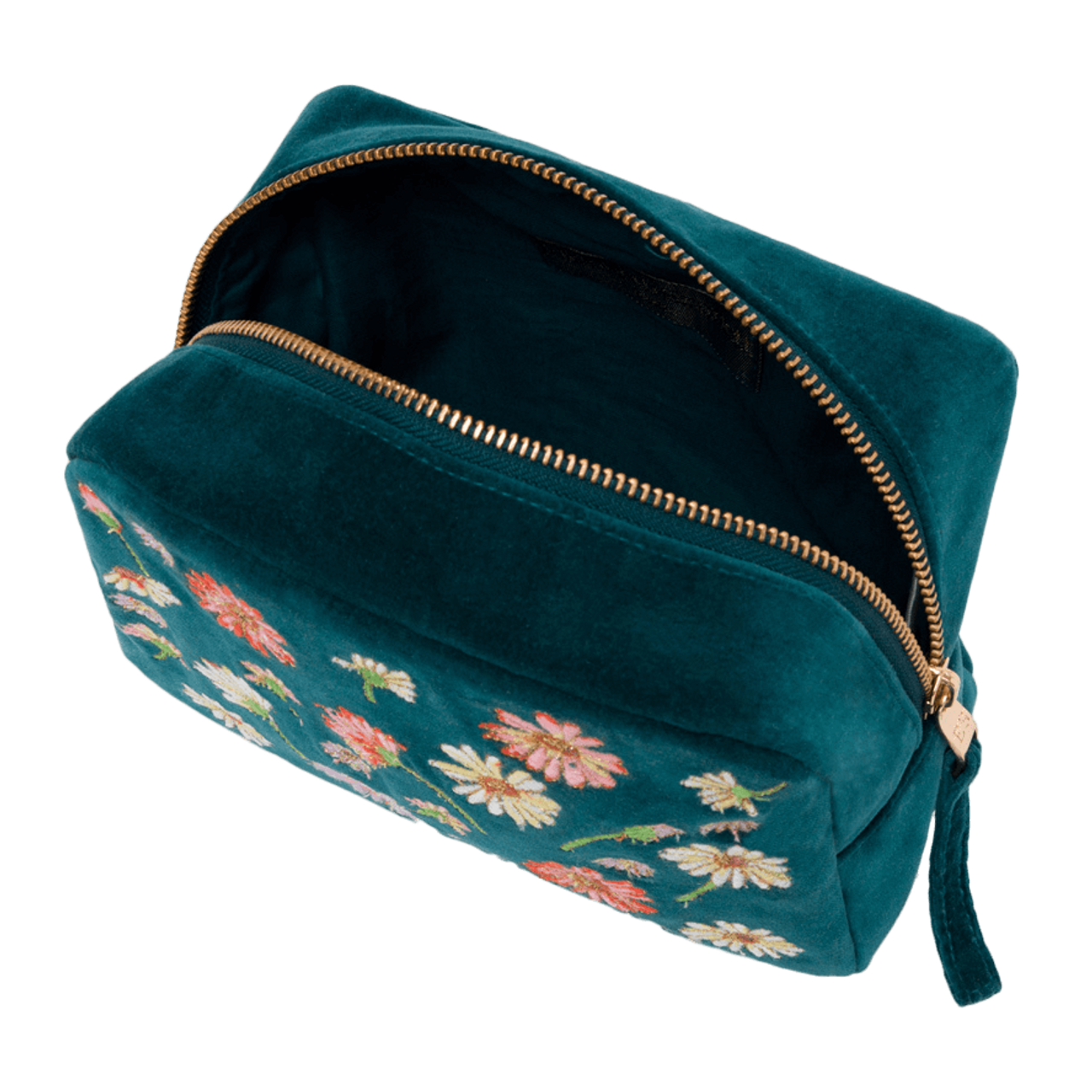 送関込【Elizabeth Scarlett】Velvet Cosmetic Bag 化粧ポーチ Elizabeth Scarlett Wild Flower Rich Blue Cosmetics Bag
