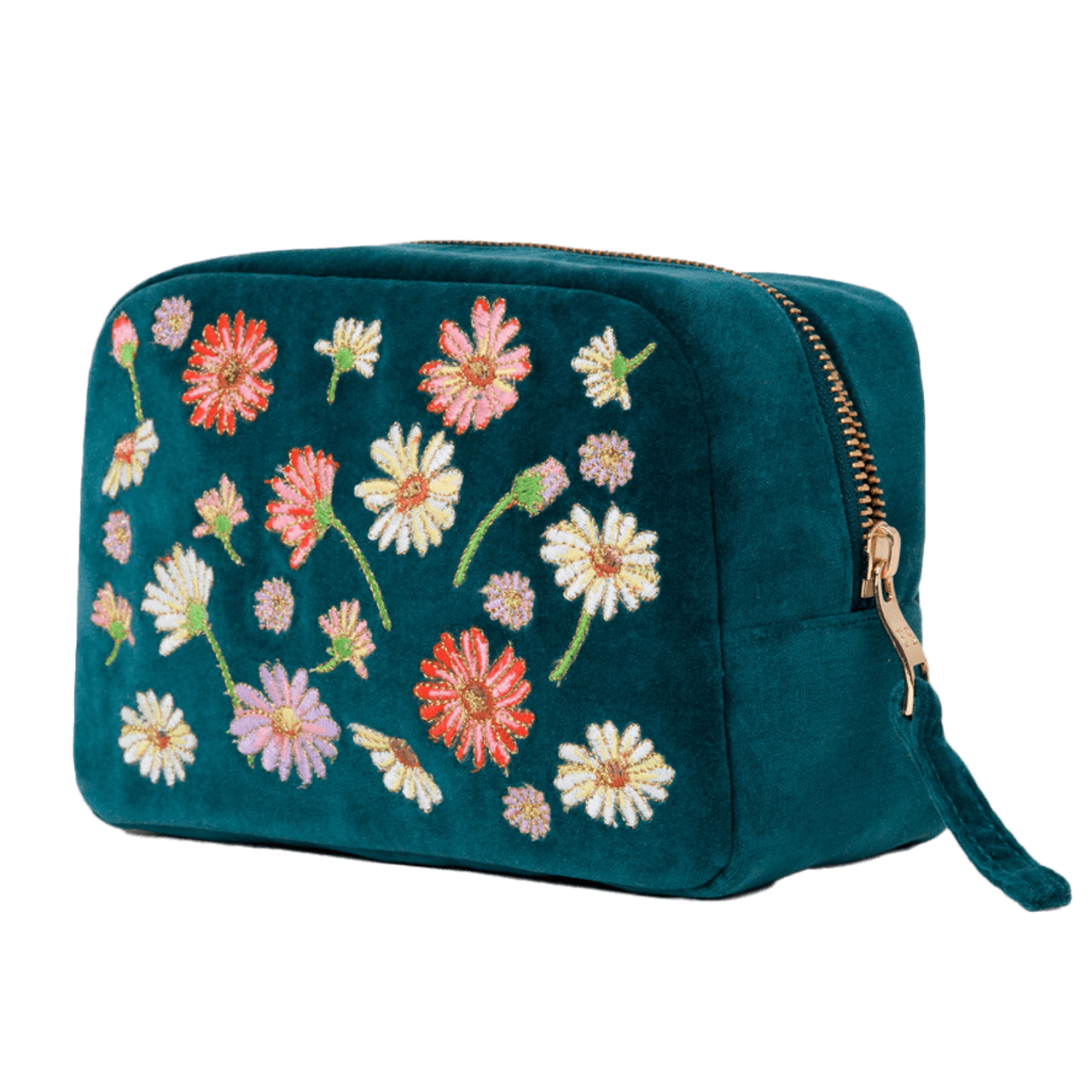 送関込【Elizabeth Scarlett】Velvet Cosmetic Bag 化粧ポーチ Elizabeth Scarlett Wild Flower Rich Blue Cosmetics Bag