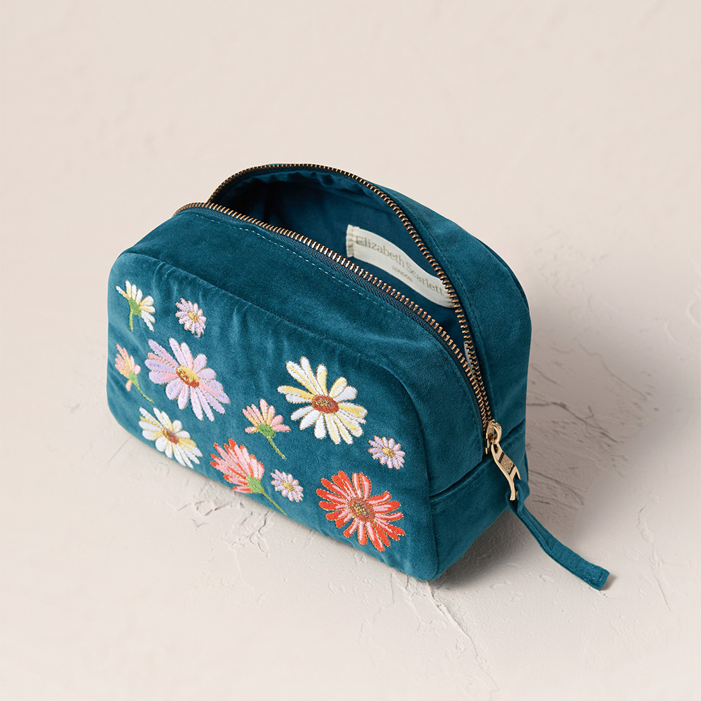 Elizabeth Scarlett Wild Flower Rich Blue Cosmetics Bag | Bath
