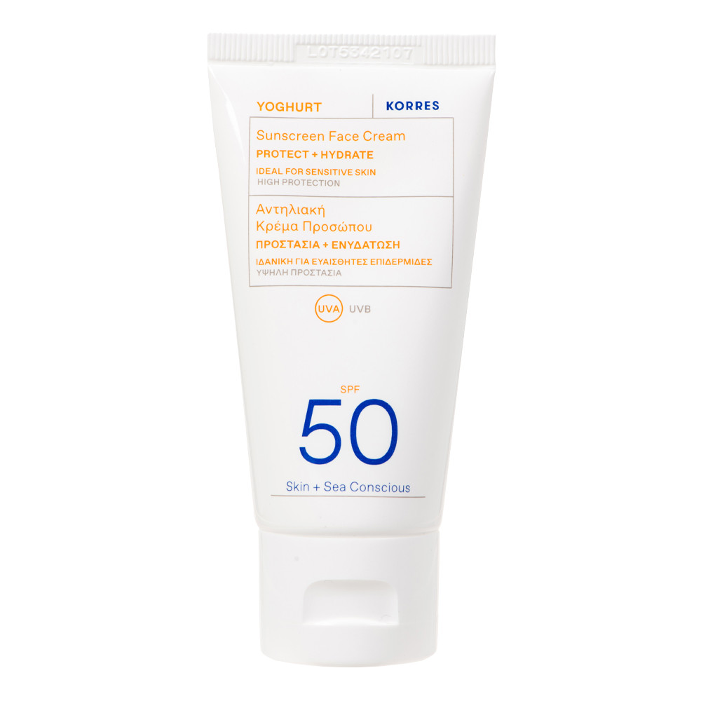 Korres Yoghurt Sunscreen Face Cream SPF50 | Bath & Unwind