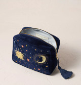 Elizabeth Scarlett Celestial Navy Velvet Wash Bag Elizabeth Scarlett Celestial Navy Velvet Wash Bag