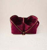 Elizabeth Scarlett Enchanted Elephant Ruby Velvet Open Flat Makeup Bag