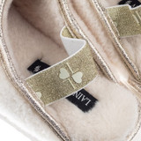 Laines London Flatform Cloud Dom Darling Champagne Cream Slipper US 9-10