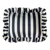 ABAHNA Bath Pillow & Cover - Black & White Stripe