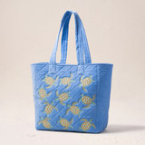 Elizabeth Scarlett Turtle Conservation Caribbean Blue Velvet Tote Bag