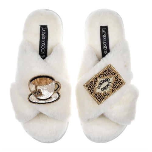 Laines London Classic Cream Slipper Tea & Biscuit US 9-10