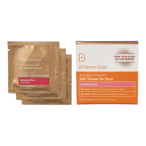 Dr Dennis Gross Alpha Beta Glow Pad Self-Tanner for Face x 20 Towels Dr Dennis Gross Alpha Beta Glow Pad Self-Tanner for Face x 20 Towels