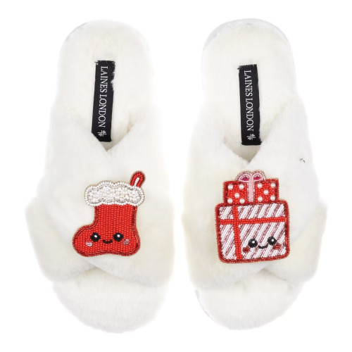Laines London Classic Stocking & Gift Cream Slipper UK 7-8