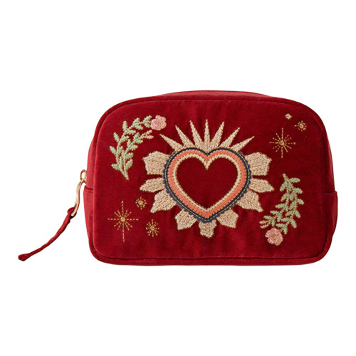 Elizabeth Scarlett Enchanted Heart Rouge Velvet Makeup Bag Elizabeth Scarlett Enchanted Heart Rouge Velvet Makeup Bag