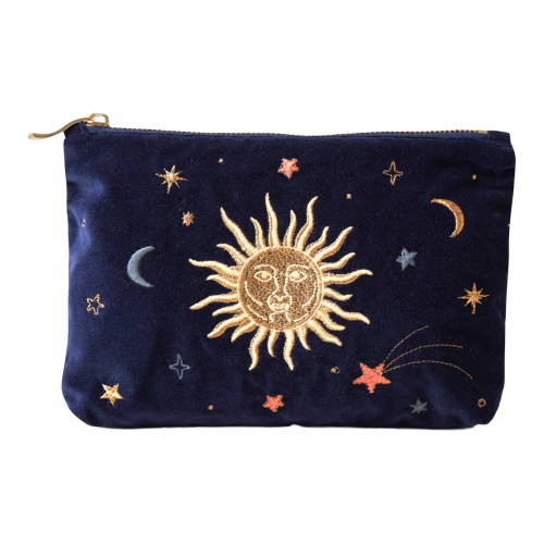 Elizabeth Scarlett Celestial Navy Velvet Mini Pouch