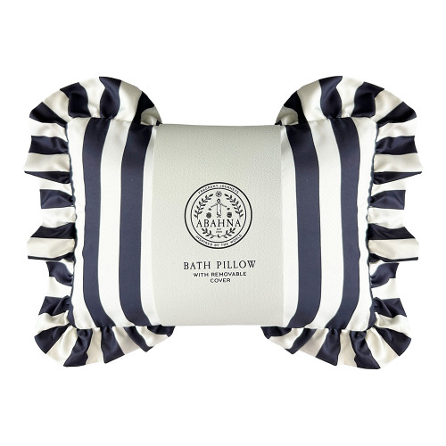 ABAHNA Bath Pillow & Cover - Black & White Stripe