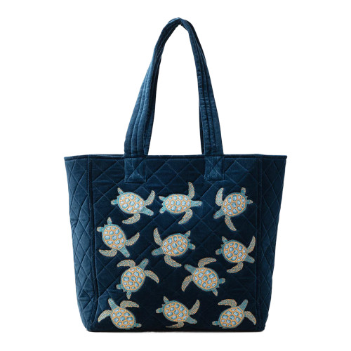Elizabeth Scarlett Turtle Conservation Marine Navy Tote Bag