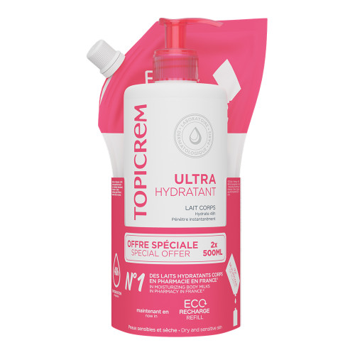 Topicrem Ultra Moisturising Body Milk & Refill Milk Duo