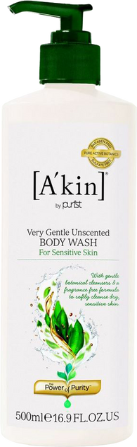 A'kin Uniquely Pure Unscented Very Gentle Body Wash 500ml A'kin Uniquely Pure Unscented Very Gentle Body Wash 500ml